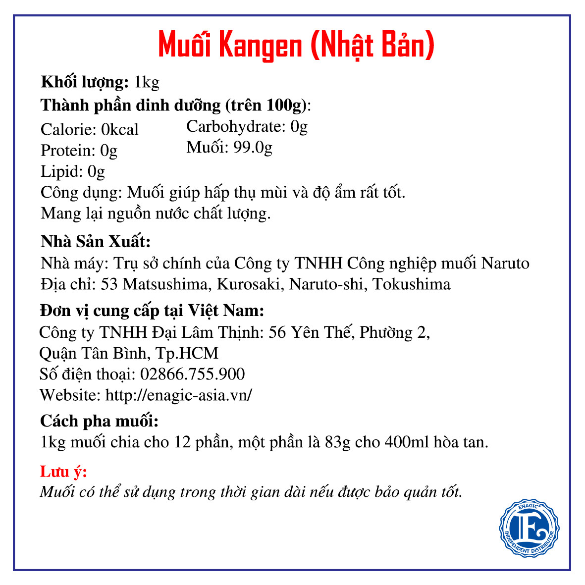 Cách sử dụng muối kangen pH 2.5-11.5